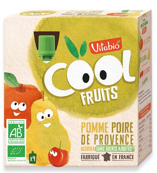 Gourdes de Fruits Pomme Poire COOL FRUITS VITABIO 4 x 90G