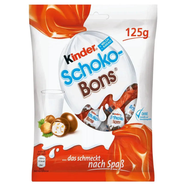 Kinder Schoko-Bons Milk and Hazelnut Filled Chocolates 125G
