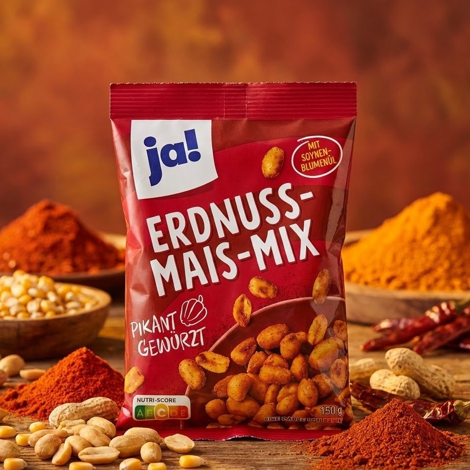 Mélange Apéritif Cacahuètes & Maïs Ja! 150g