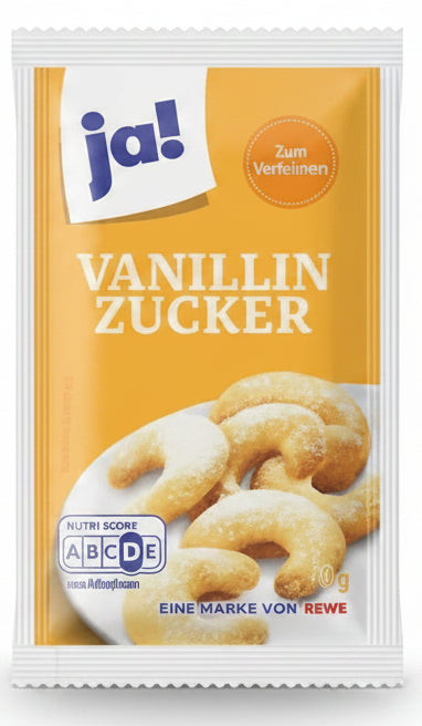 Sucre Vanillé pour Pâtisserie Vanillinzucker 15 Sachets JA! 120G