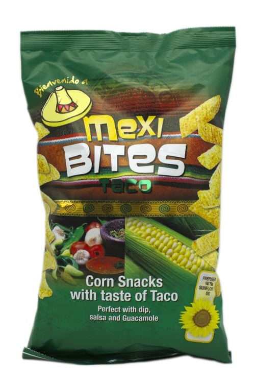 رقائق الذرة المنتفخة بنكهة التاكو من ميكسي بايتس 125 جم