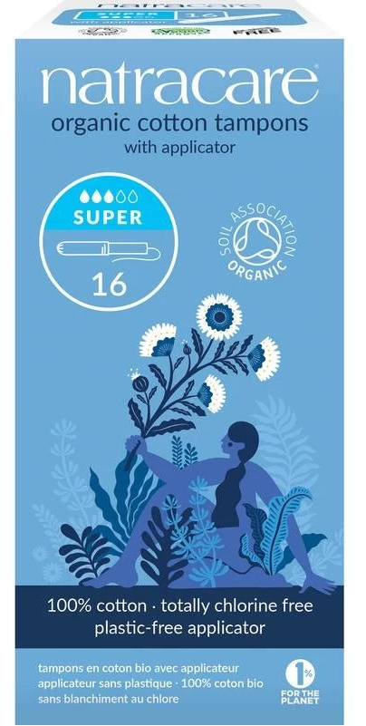 Tampons Hygiéniques Super avec Applicateur NATRACARE 16 unités