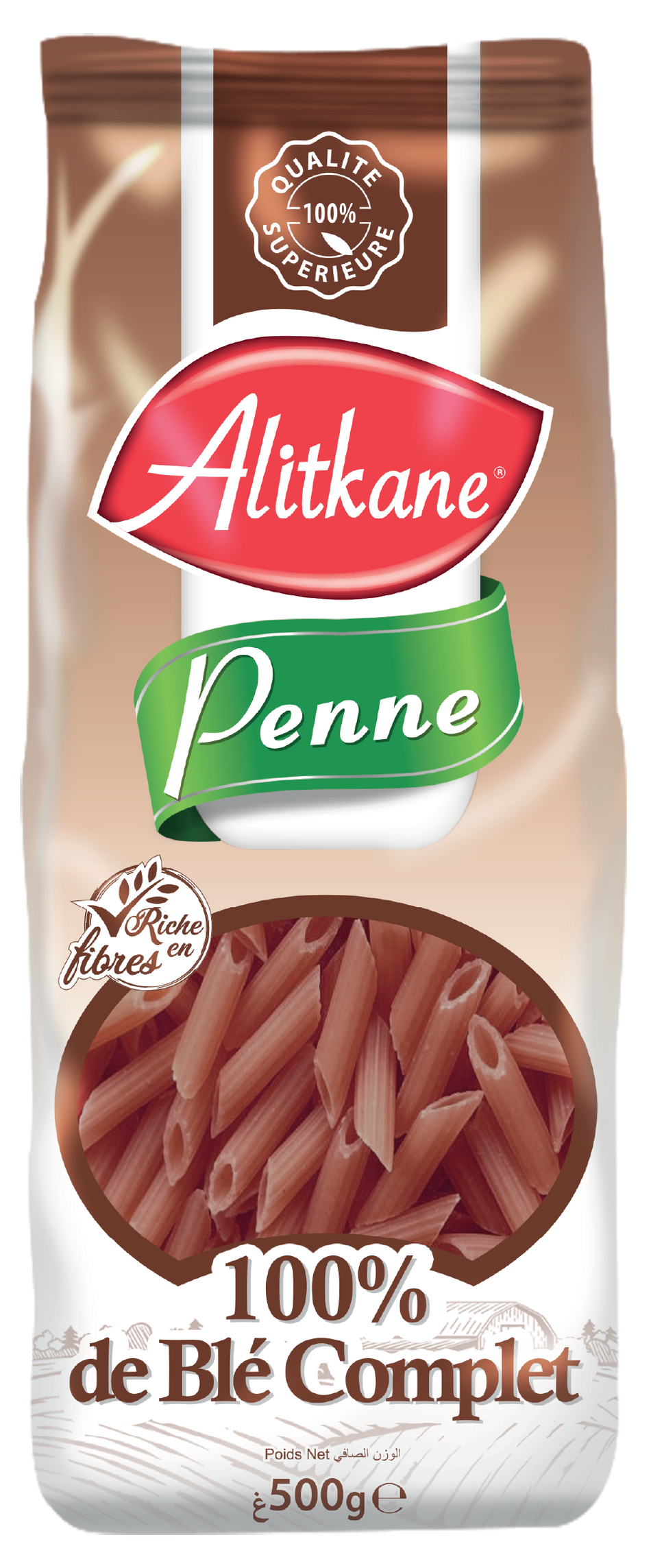 معكرونة بيني من دقيق القمح الكامل، 500 غرام