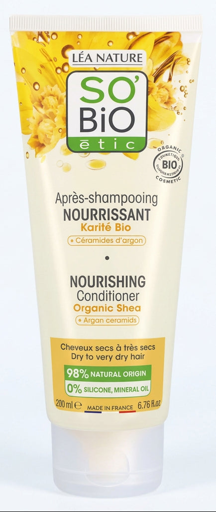 Après-Shampoing Nourrissant au Beurre de Karité et Céramide d’Argan – SO’BIO ÉTIC 200Ml