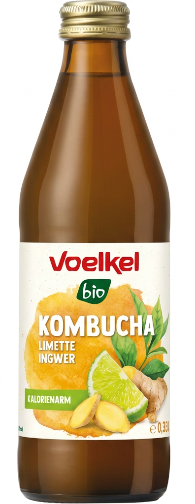 Kombucha Bio au Gingembre et Citron VOELKEL 330Ml