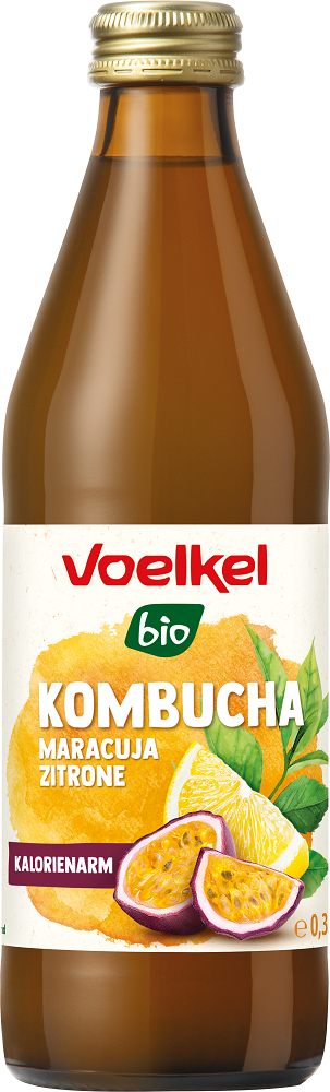 Kombucha Bio au Fruit de la Passion et Citron VOELKEL 330Ml