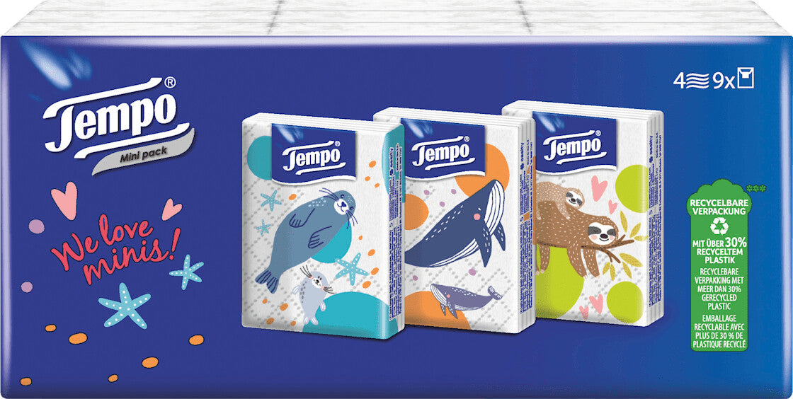 Pack of 9 Packs - Tempo Mini Tissues