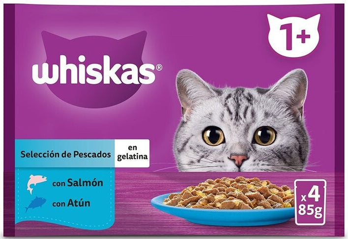 4x85g Whiskas Complete Cat Food Pouches Salmon & Tuna
