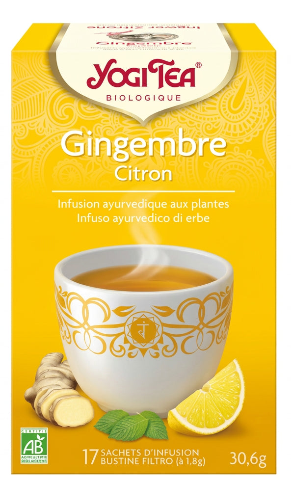17 sachets Infusion Gingembre Citron Bio YOGI TEA