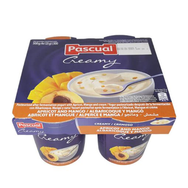 Yaourt Crémeux Abricot & Mangue Sans Gluten Pascual  4x125g