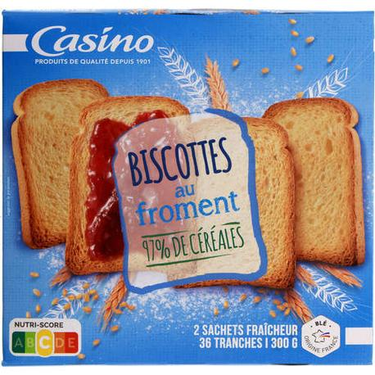 36 Biscottes au Froment  Casino  300 g