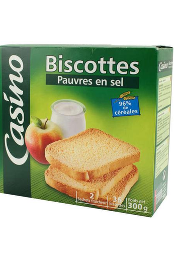 36 Biscottes Pauvres en Sel  Casino  300 g