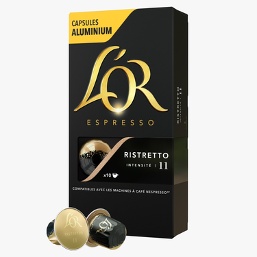 10 Capsules Espresso Ristretto L'OR Compatibles Machines Nespresso (Intensité 11)