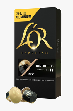 10 كبسولات إسبريسو لور ريستريتو متوافقة مع ماكينات نسبريسو (كثافة 11)