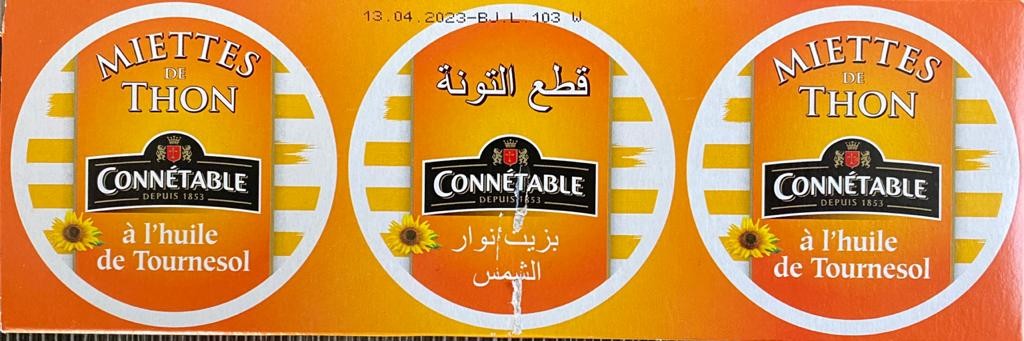 Miettes De Thon À l'Huile de Tournesol Connétable 3x80g