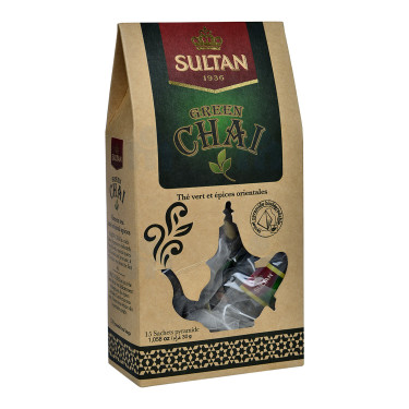 Infusion Green Tea And Oriental Spices Green Chai Sultan 15 Sachets