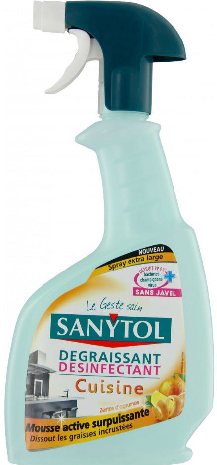 Cleaner Disinfectant Degreaser Kitchen Spray Sanytol 500ml
