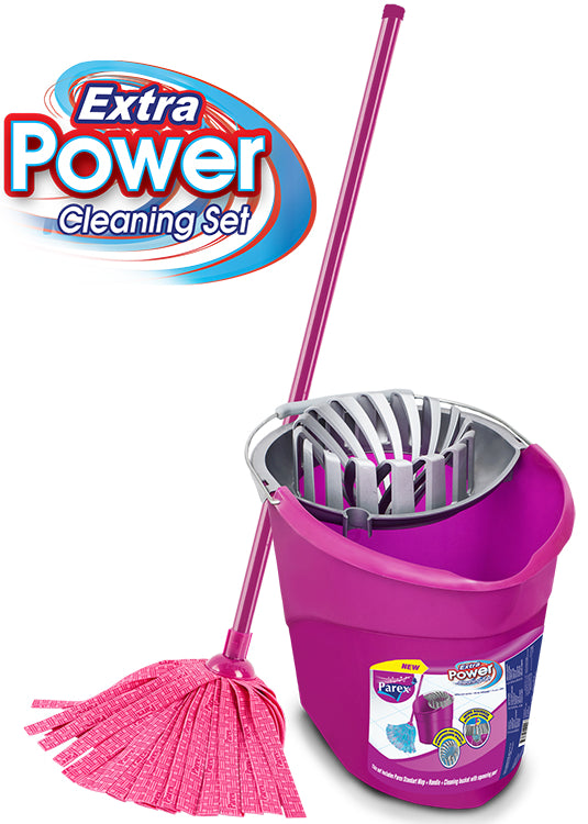Parex Trend Cleaning Kit (Bucket, Handle, Drainer and Broom)