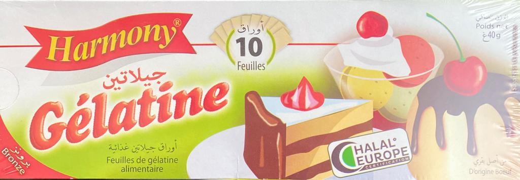 Halal Gelatine 10 Harmony Sheets 40g