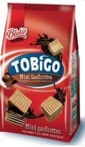 Mini Wafers Filled with Tobigo Chocolate Cream