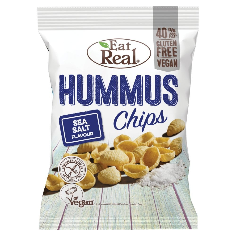 Chips Sea salt Flavour Hummus 40% moins de Fat Sans Gluten Eat Real  45g