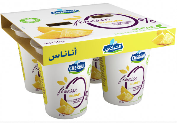 YOGHURT FINESSE PINEAPPLE Chergui 4 pots of 110g