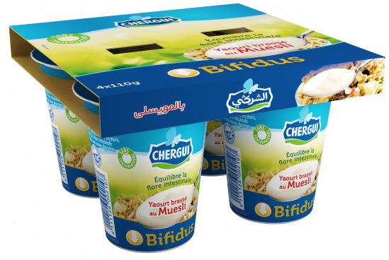 YOGHURT BIFIDUS MUESLI CHERGUI 4 POTS OF 110g