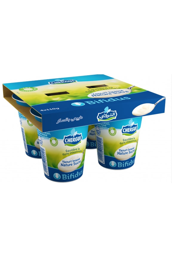 YAOURT BIFIDUS NATURE SUCRÉ Chergui 4pots de 110g
