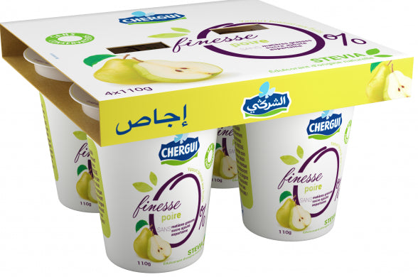 YOGHURT FINESSE PEAR Chergui 4 pots of 110g