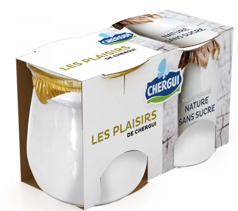 Plain stirred yogurt without added sugar Les Plaisirs de Chergui 2x125g