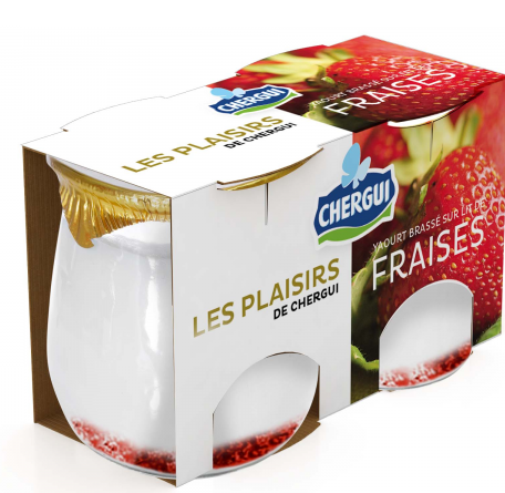 Chergui Delights Stirred yogurt on a bed of strawberries 2x125g