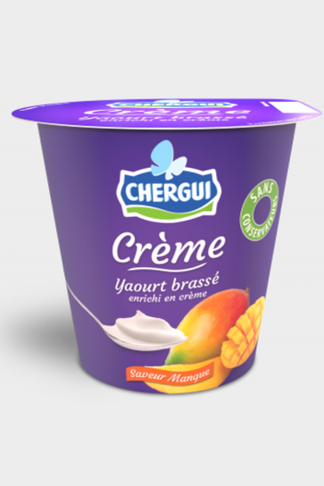 Stirred mango yogurt with cream 110g - CHERGUI
