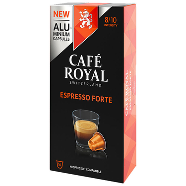 10 Aluminum Capsules Espresso Forte Café Royal Nespresso Compatible