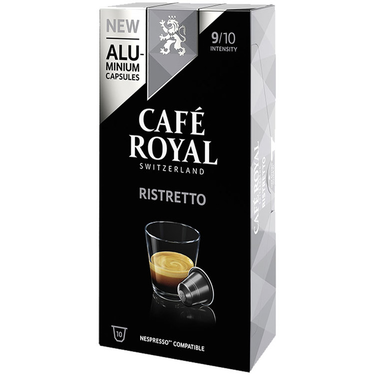 10 Aluminum Capsules Ristretto Café Royal Nespresso Compatible