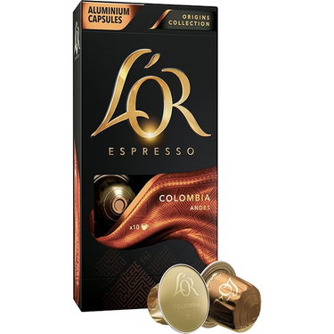 10 Capsules Espresso Colombia Andes L'OR Compatibles Machines Nespresso