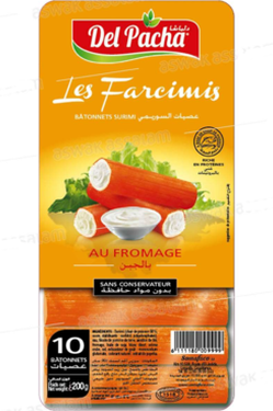 Les Farcimis 10 Batonnets Surimi Au Fromage Del Pacha 200g