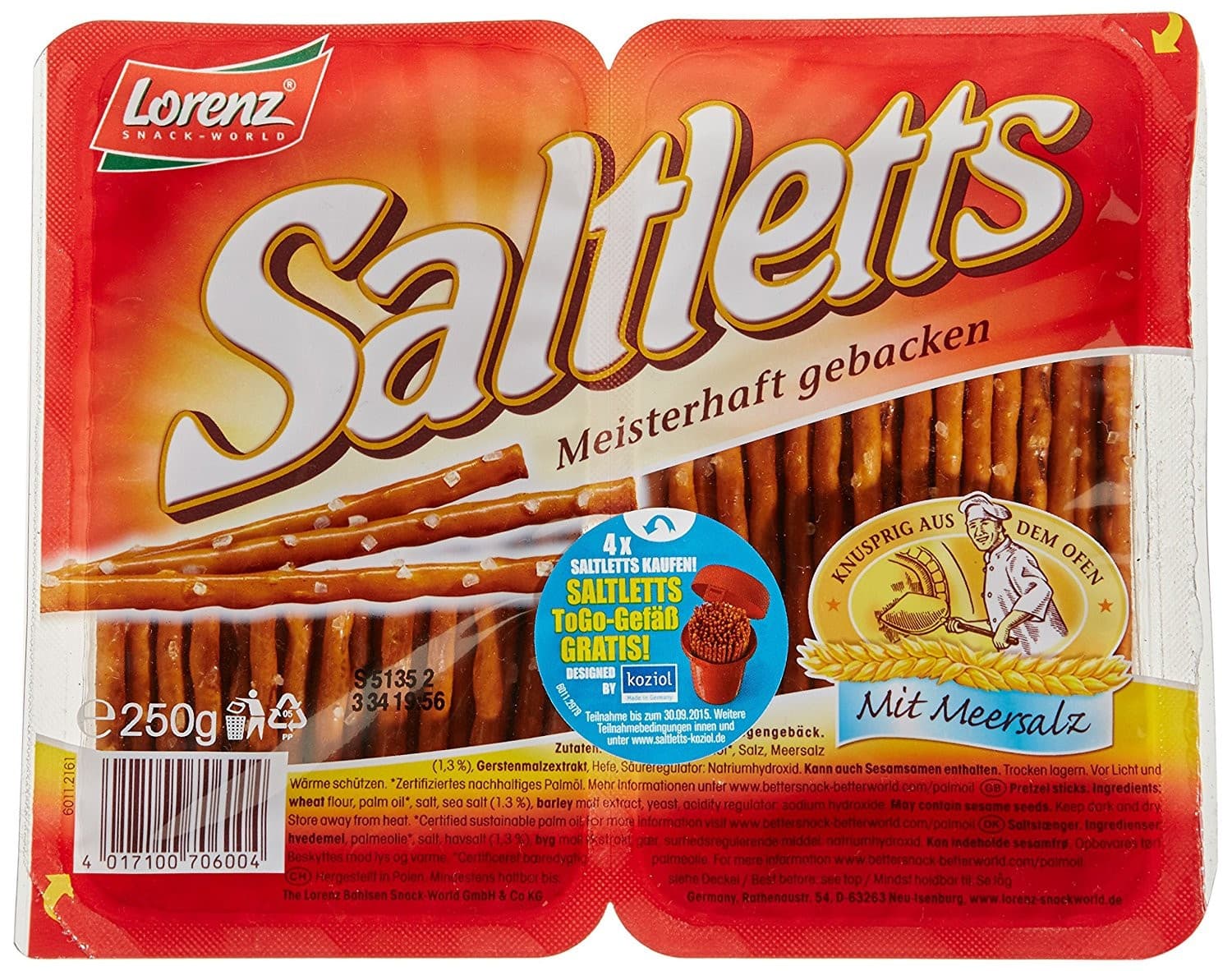 Bâtons Snack Saltletts Lorenz 250g