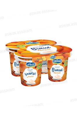 YAOURT BRASSÉ ABRICOT Chergui  4pots de 110g