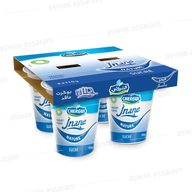 Jnane Sweetened Plain Firm Yogurt 4x110g - CHERGUI