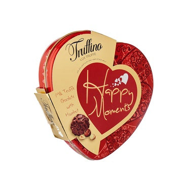 Truffe de Chocolat au Lait et Noisettes Entières  en Boite  Truffino Happy Moments « Cœur »195g