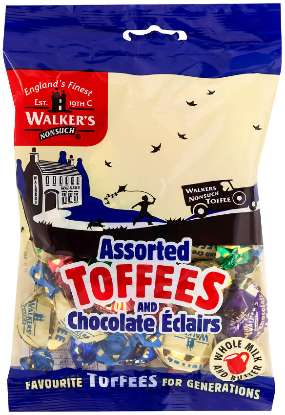 Bonbons Assortis Toffees et Chocolat Eclairs Walker's 150g