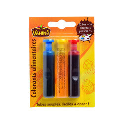 Blue/Yellow/Vahine Red Food Coloring 3 x 6 ml