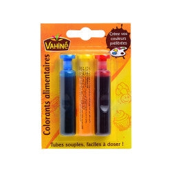 Colorants Alimentaires Bleu/Jaune/Rouge  Vahiné  3 x 6 ml