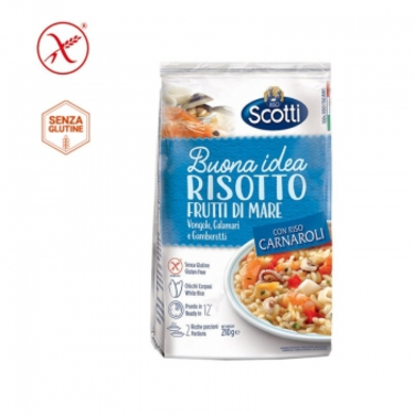 Riz Carnaroli aux Fruits de Mer Sans Gluten Scotti Risotto 210 g