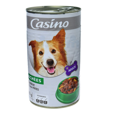 Bouchées en Sauce au Bœuf et aux Pâtes pour Chien Adulte  Casino 1240 g