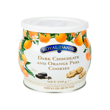 Royal Dansk Dark Chocolate and Orange Peel Cookies 250 g 