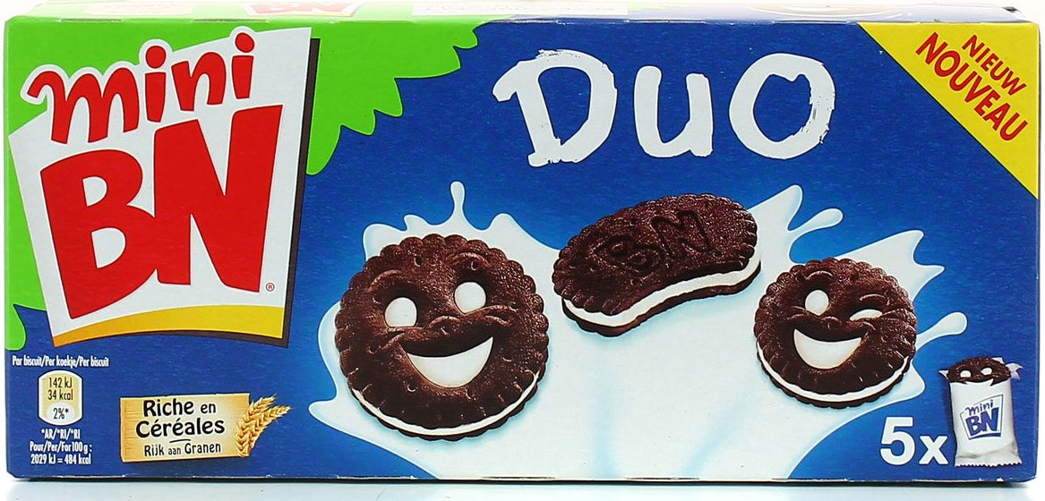 Biscuits Duo Chocolat Fourrés au Lait Mini BN 190g