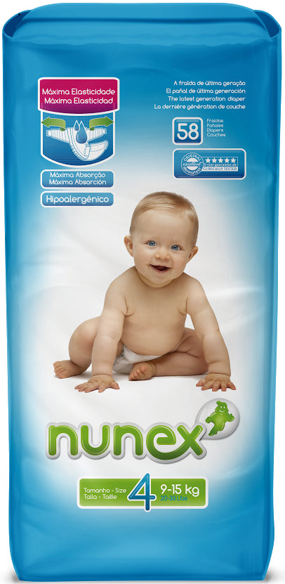 58 Maxi Nunex T4 Nappies (9 - 15kg)