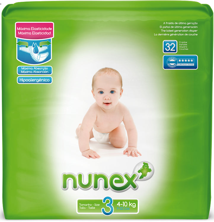 32 Nunex T3 Midi Diapers (4 - 10kg)