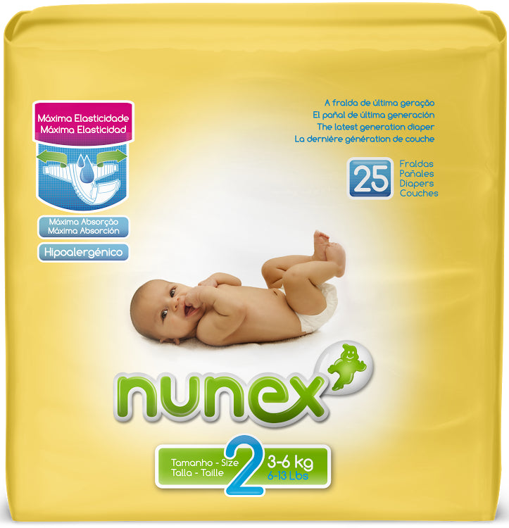 25 Mini Nunex T2 Diapers (3 - 6kg)